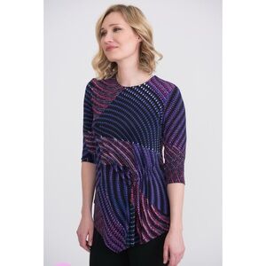 Joseph Ribkoff Multicolor Geometric Top